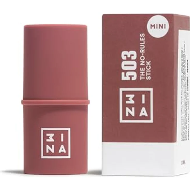 3INA The No Rules Stick Mini Blush, cremiger Multitasking-Stift für Augen, Lippen und Wangen, 3,5 g, NUDE PINK – Bild 1