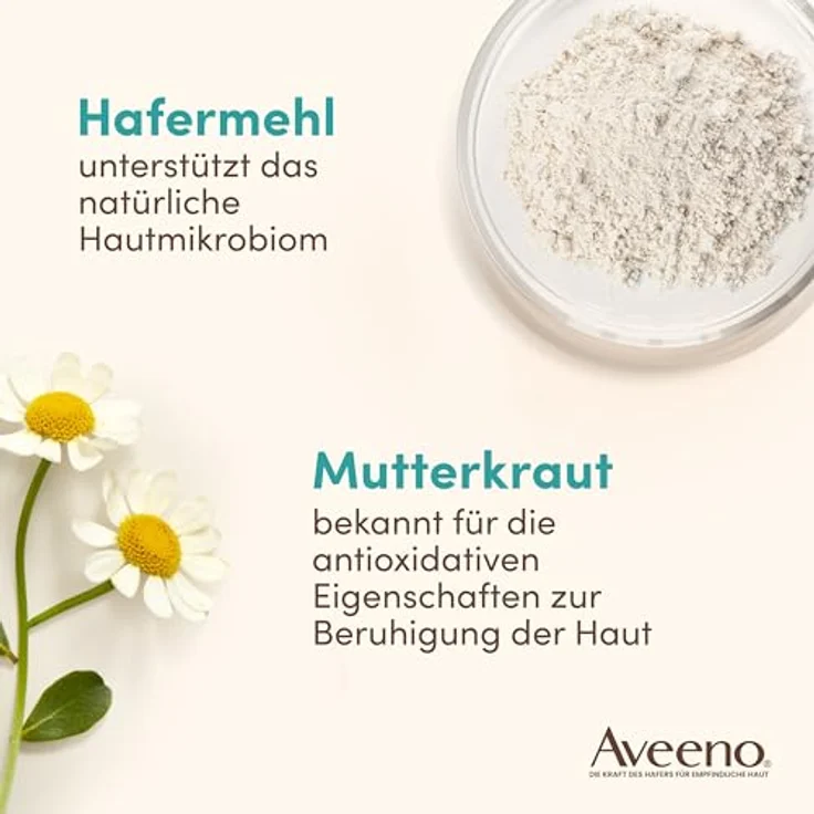 Aveeno CALM+RESTORE nährender Hafer Gesichtsreiniger (200 ml), parfümfreie & sanfte Gesichtsreinigung für empfindliche Haut mit präbiotischem Hafer & beruhigendem Mutterkraut, hypoallergen & frei von Duftstoffen – Bild 4