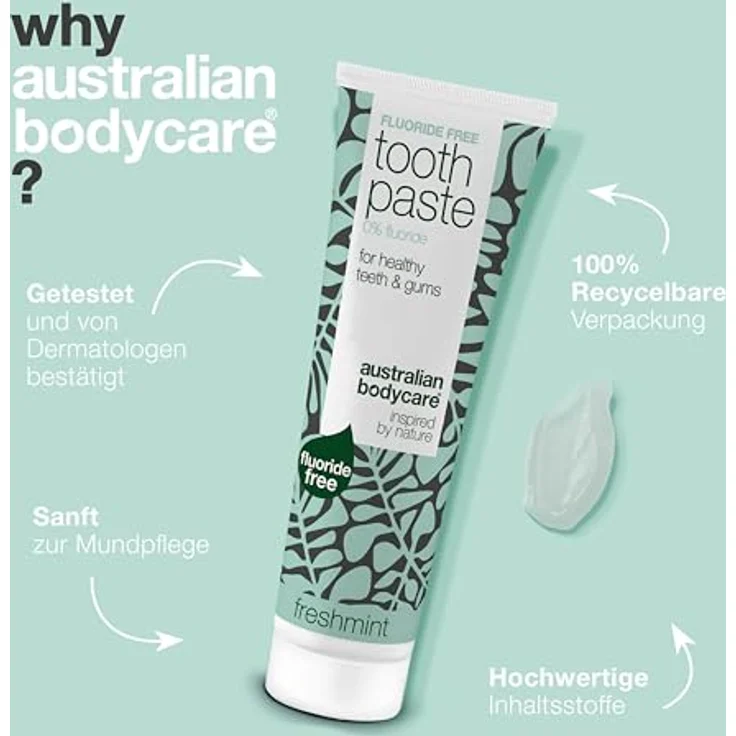 Australian Bodycare Fluoridfreie Zahnpasta – Reduziert Plaque, schützt das Zahnfleisch, langanhaltend frischer Atem – Bild 4