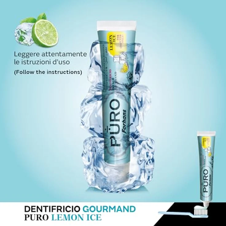 PURO Lemon Ice, Gel-Zahnpasta mit Zitronen- und Minzgeschmack, schützend, beruhigend und antibakteriell, 117 ml – Bild 2