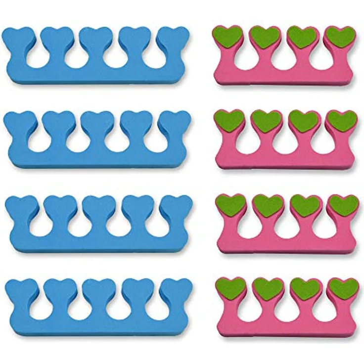 K-Pro Zehenspreizer & Fingerspreizer Set, 8 Stück weiche Abstandhalter aus Schaumstoff für Nailart, feuchtigkeitsschützend & wiederverwendbar
