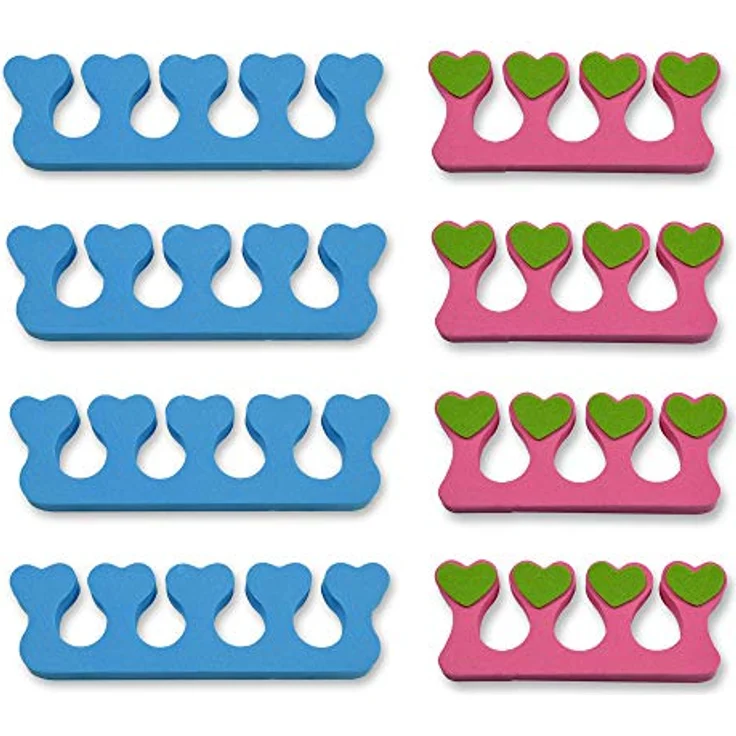 K-Pro Zehenspreizer & Fingerspreizer Set, 8 Stück weiche Abstandhalter aus Schaumstoff für Nailart, feuchtigkeitsschützend & wiederverwendbar – Bild 1
