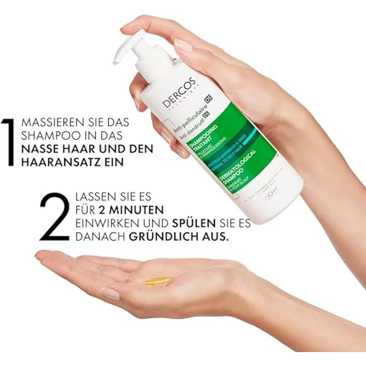 Vichy Dercos Anti-Dandruff Shampoo gegen Schuppen für normales bis fettiges Haar 390 ml – Bild 6