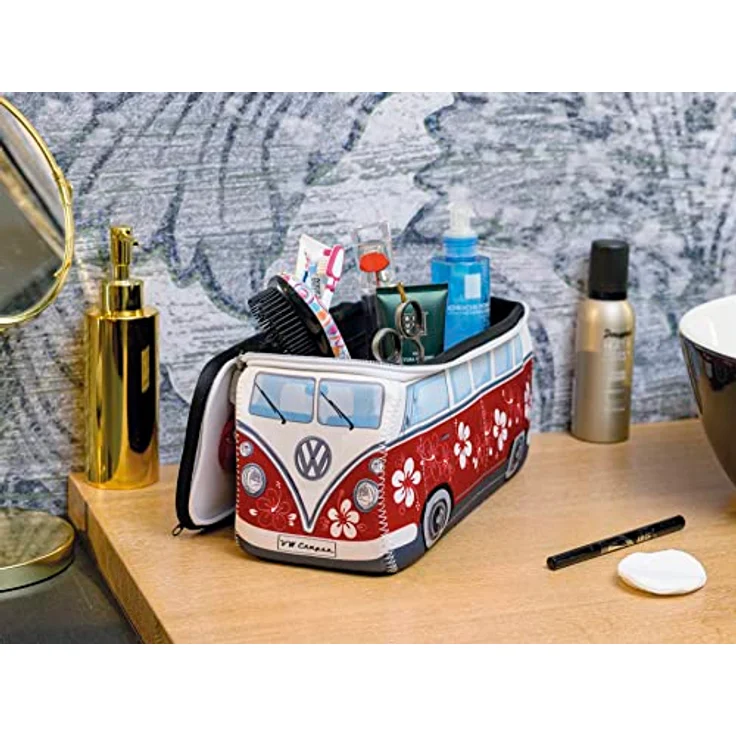 VW Bulli T1 Neopren 3D Universaltasche rot hibiskus – Bild 5