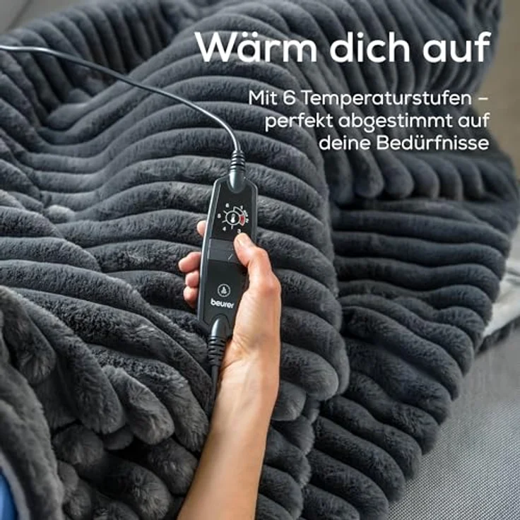 BEURER Heizdecke HD 82 Stockholm, kuscheliges Obermaterial, Beurer Sicherheitssystem mit Abschaltung nach 3 Stunden, maschinenwaschbar bei 30 °C – Bild 4