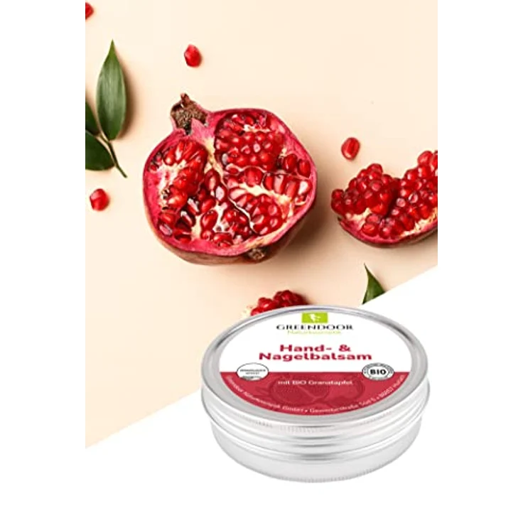 GREENDOOR Handbalsam für sehr trockene Haut mit BIO Granatapfel & Avocadoöl 75ml, Naturkosmetik Hand Balsam ohne Mineralöl, 4fach ergiebiger als Handcreme, Nagelbalsam – Bild 5