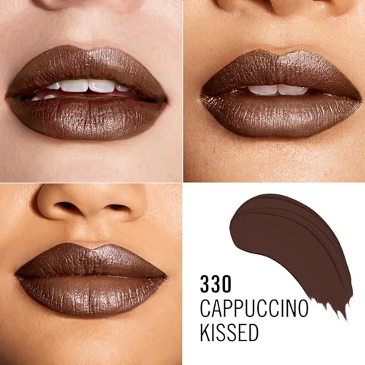 Rimmel London Lasting Finish Satinlippenstift, 330 Cappacuino Kissed, Langanhaltend, Feuchtigkeitsspendend, Vegane Formel, 4 g – Bild 2