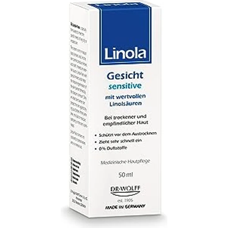 Linola Gesicht sensitiv - 50 ml | schnell einziehende Feuchtigkeitscreme bei trockener und empfindlicher Haut | Ohne Duftstoffe und Mikroplastik – Bild 2