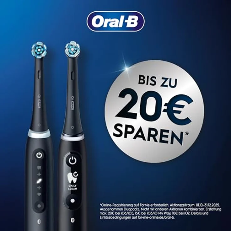 Oral-B iO Series 5 Plus Edition, elektrische Zahnbürste mit 5 Putzmodi, 3 Aufsteckbürsten, Reiseetui, matt schwarz – Bild 2