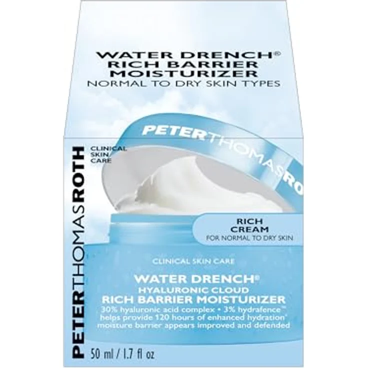 Peter Thomas Roth Water Drench Hyaluronic Cloud Rich Barrier Moisturizer, reichhaltige Gesichtscreme mit Hyaluronsäure und Squalan, 50 ml – Bild 2