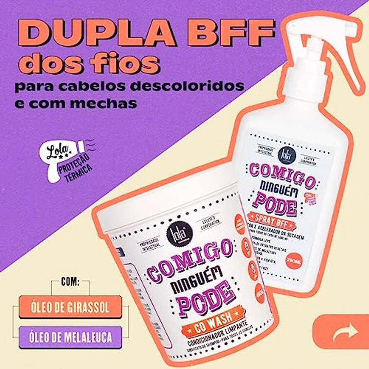 Lola Comigo Ninguém Pode Spray Bff, 250ml intensive Feuchtigkeitspflege für trockenes und strapaziertes Haar – Bild 2