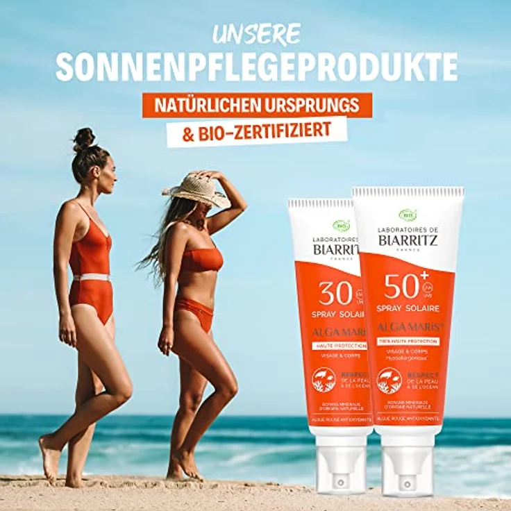 Laboratoires de Biarritz - Getönte Sonnencreme Gesicht - Beige - LSF50 ALGA MARIS® Bio-zertifiziert - Hydriert, mattiert, sorgt für ein gesundes Strahlen - 50 ml - Made in France – Bild 5