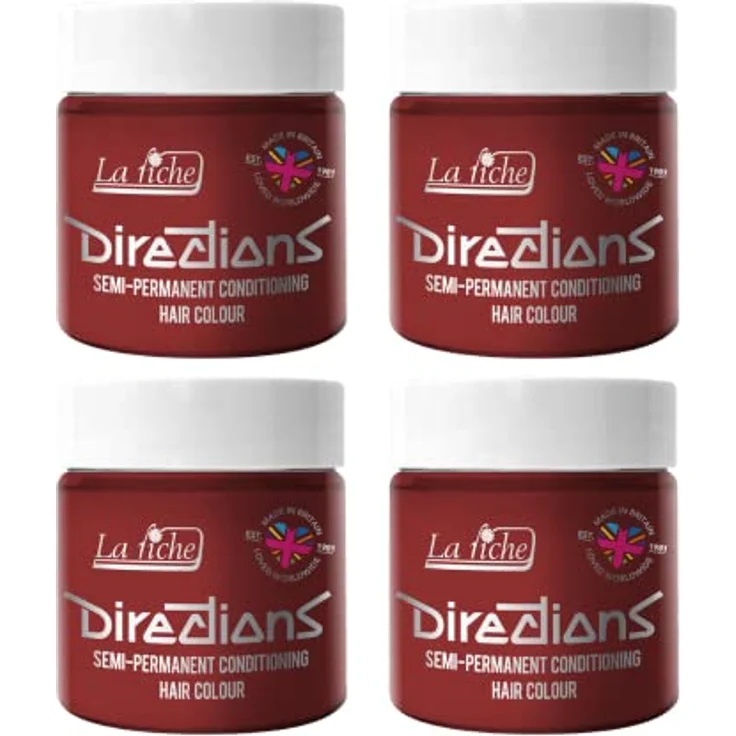 La Riche Directions Semipermanente Haarfarbe, 4er Pack à 100 ml, Zinnoberrot – Bild 1