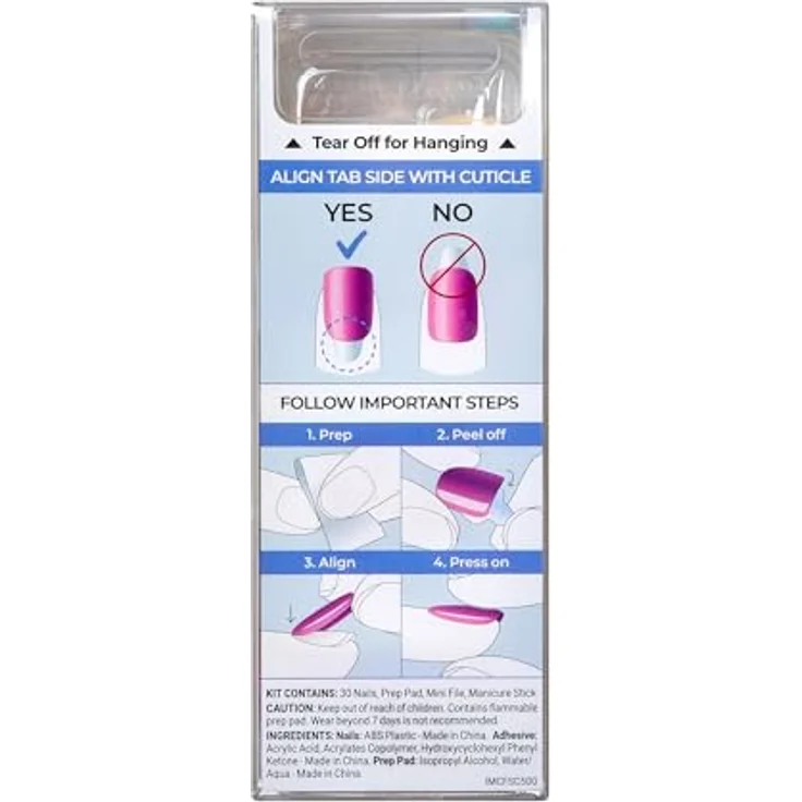 KISS Color FX imPress, selbstklebende künstliche Fingernägel, Sour Love, 30 St. – Bild 9