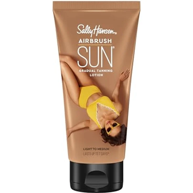 Sally Hansen Airbrush Legs Selbstbräunungslotion, Sun Gradual Tanning Lotion, Light to Medium, 175 ml – Bild 1