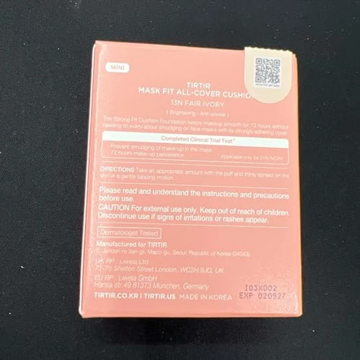 TIRTIR Mask Fit Aura Cushion Mini, mattierendes Make-up im Schwämmchen, Farbton 13N Fair Ivory, 4.5 g – Bild 8