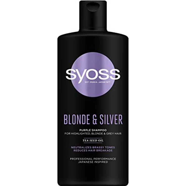 Syoss Blonde & Silver Shampoo 440 ml, Anti-Gelbstich Silbershampoo – Bild 1