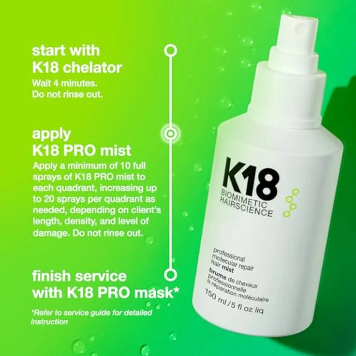 K18 Professional Molecular Repair Hair Mist pflegendes Haarserum im Spray für sehr trockenes und geschädigtes Haar 150 ml – Bild 6