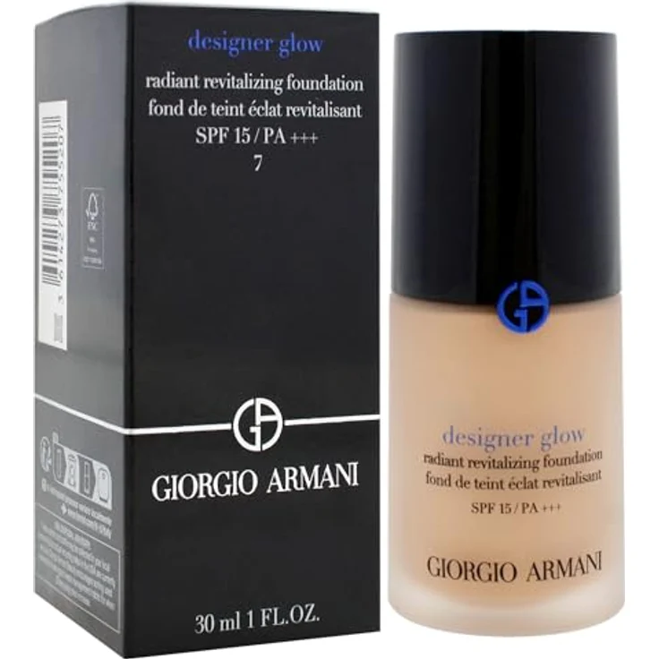 Armani Designer Glow Foundation, verjüngendes und aufhellendes Make-up mit SPF 15, Farbton 7, 30 ml – Bild 3