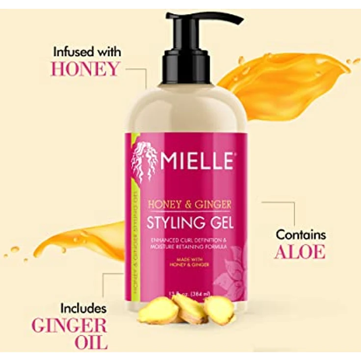 Mielle Organics Honey and Ginger Styling Gel 13oz, weiß, 384 ml (1er Pack) – Bild 3
