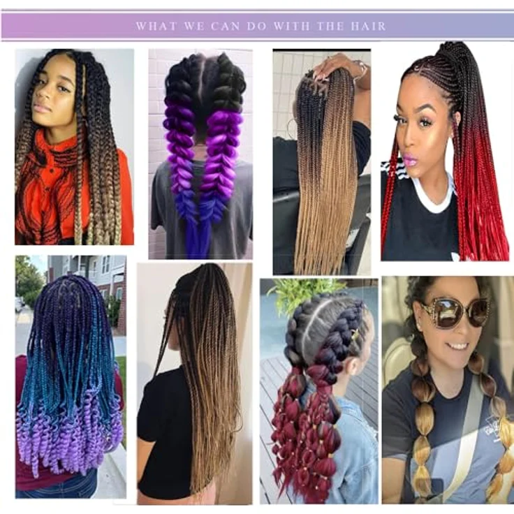 Shangxiu Jumbo Braids 24 Zoll, Ombre Braun Kanekalon Braiding Haare, 6 Packungen Knotless Yaki Zöpfe für Haarverlängerungen – Bild 5