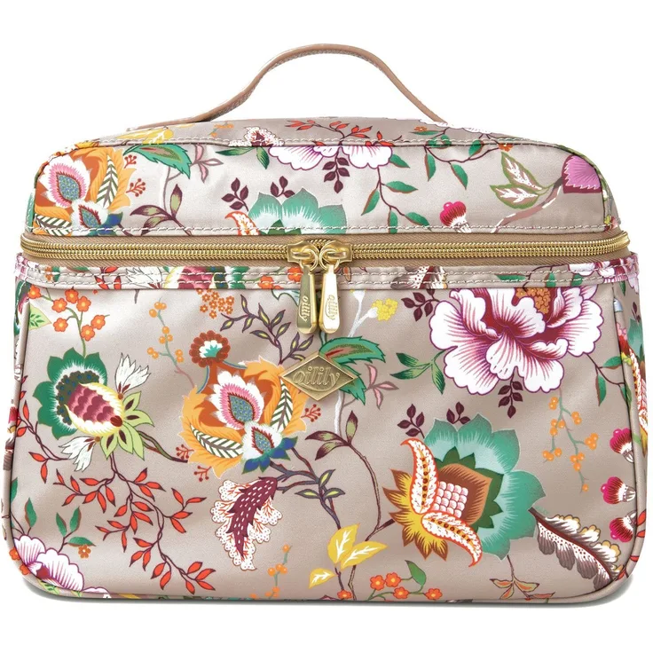 Oilily Kosmetiktasche Coco, Beauty Case mit kleinem Spiegel, Nomad (beige/mehrfarbig)