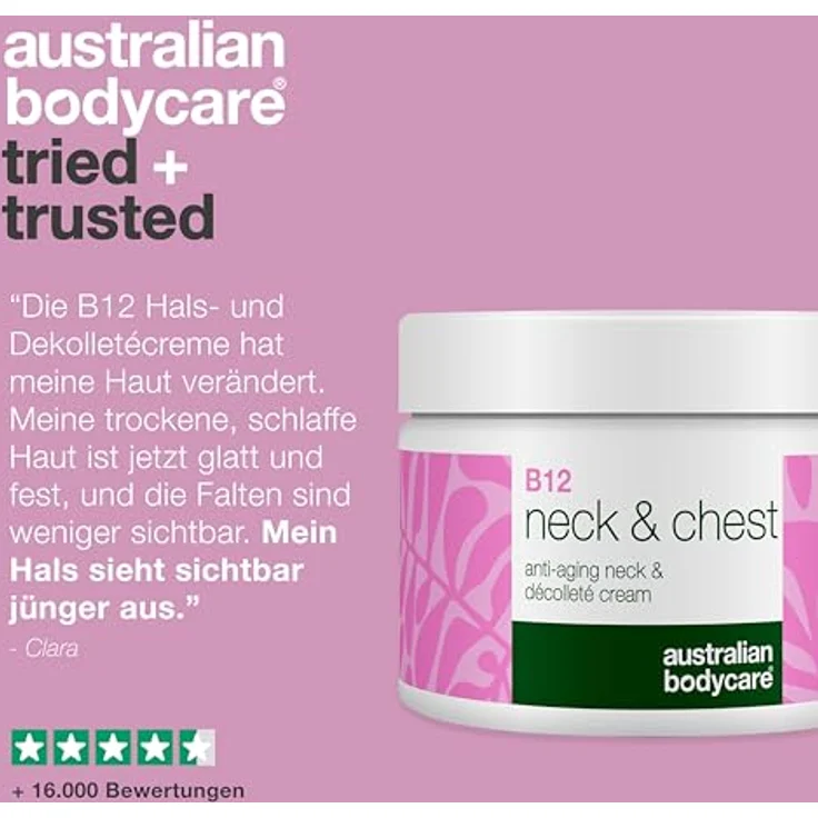 Australian Bodycare B12 Neck Chest Anti-Aging Cream, 50 ml, für straffere und elastischere Haut – Bild 5