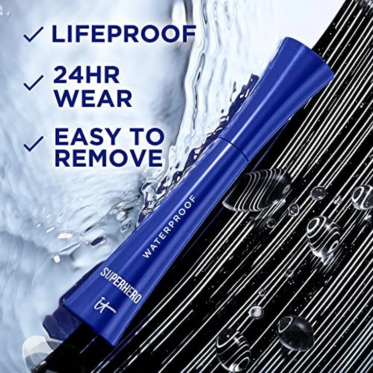It Cosmetics SUPERHERO Mascara, waterproof Volumizing Mascara in Super Black, 9 ml – Bild 3