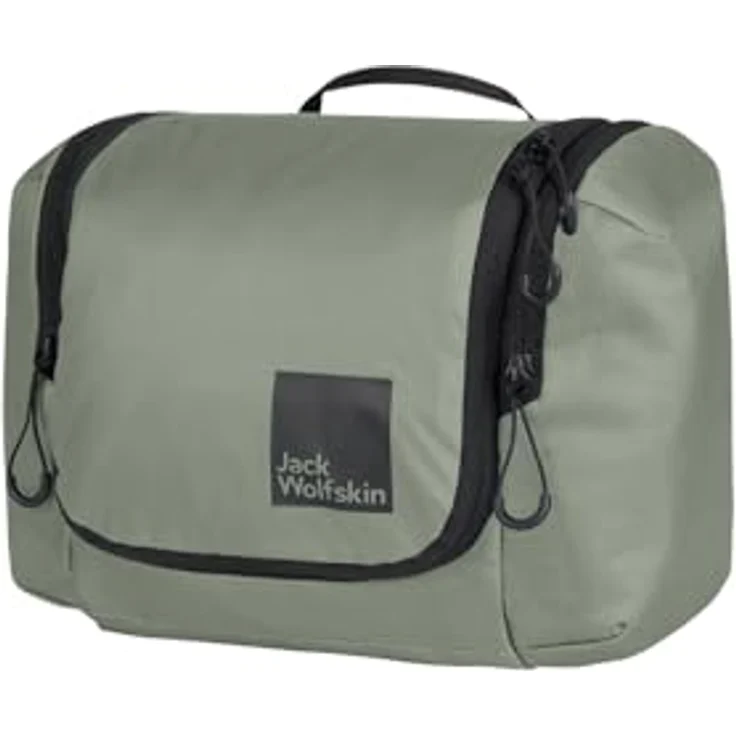 Jack Wolfskin Wandermood Washbag, strapazierfähige 5-Liter Kulturbeutel, grün – Bild 1