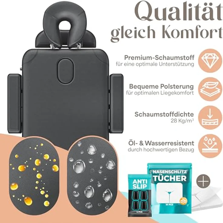 KESSER Massageliege, 3 Zonen klappbar & höhenverstellbar, mobil mit Öl- und Wasserresistenz, 225 kg Belastbarkeit – Bild 4
