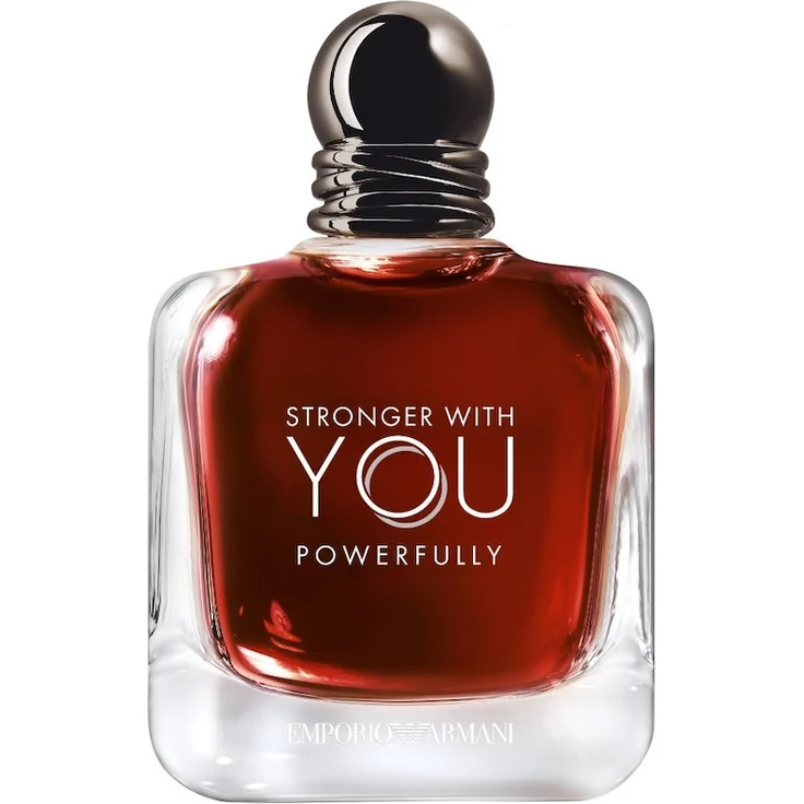 Armani Emporio Armani Powerfully Eau de Parfum 100 ml, Herren Duft mit likörartigem Kirschakkord und intensiven rauchigen Noten im roten Flakon