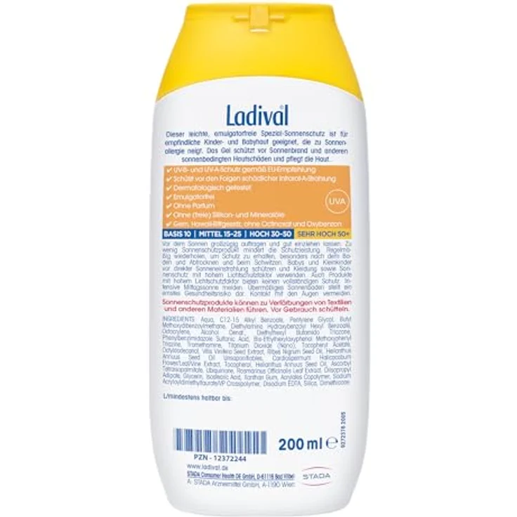 Ladival Produkte Ladival Produkte Ladival Kinder Sonnenöl allergische Haut LSF 50 Sonnenöl 200 ml – Bild 2