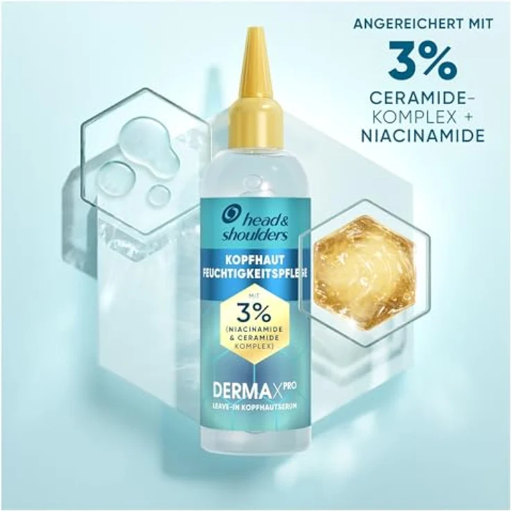 Head & Shoulders DermaXPro Instant Kopfhaut-Feuchtigkeitspflege 145ml mit Niacinamid und Ceramid-Komplex, für trockene Spannende Kopfhaut, dermatologisch getestet – Bild 4