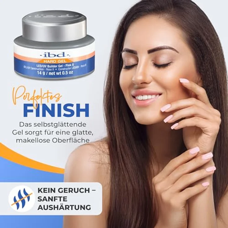 IBD Hard Gel – LED/UV Builder Gel Pink II, für Nagelaufbau zu Hause, 14 g, Made in USA, ohne Geruch und schädliche Inhaltsstoffe – Bild 3