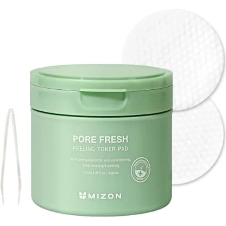 Mizon Pore Fresh, Gesichtsreinigung Peeling Toner Pad mit AHA, BHA und PHA, 60 Stück, 60 ml