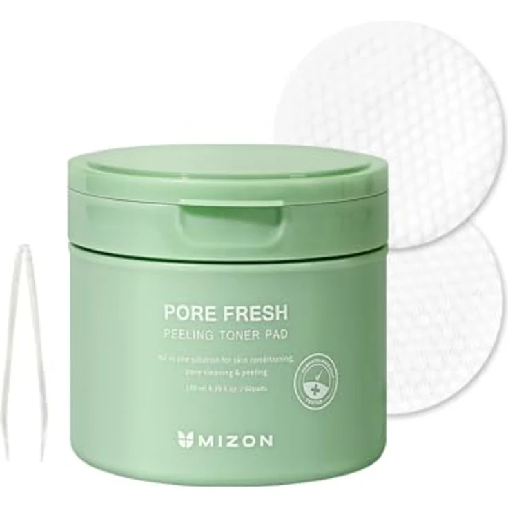 Mizon Pore Fresh, Gesichtsreinigung Peeling Toner Pad mit AHA, BHA und PHA, 60 Stück, 60 ml – Bild 1
