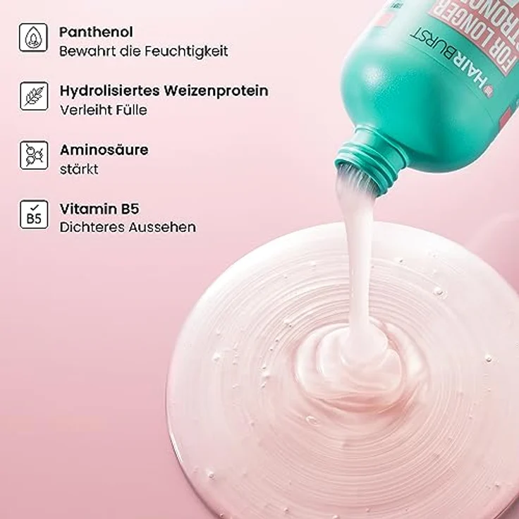 Hairburst Shampoo for Longer Stronger Hair, 350 ml, SLS- und parabenfrei, vegan, mit Avocado- und Kokosnussduft – Bild 3