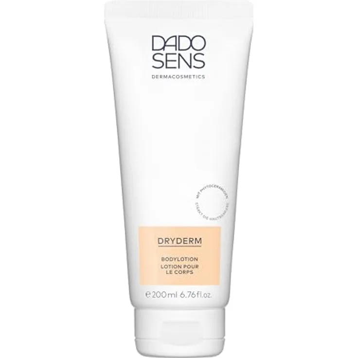 DADO SENS DRYDERM BODYLOTION (200 ml) - Tiefenwirksame Feuchtigkeitspflege für raue & trockene Haut, Vegan, mit Phytoceramiden, verbessert Elastizität und Geschmeidigkeit