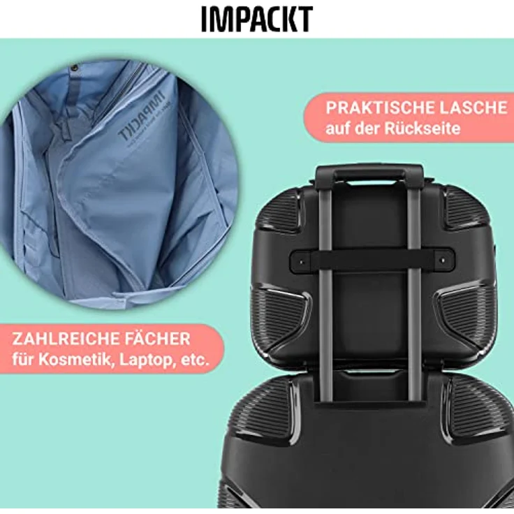 IMPACKT IP1 Handgepäck Kosmetikkoffer aus recyceltem Material mit 6 Jahren Garantie; nachhaltiges Beautycase mit Aufsteckfunktion; 40 cm, 1,5 kg, 22 Liter – Bild 3