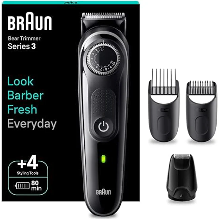 Braun Bartschneider, präziser Trimmer für Bartpflege, schwarz – Bild 1