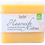 Savion Haarseife Zitrone | Bio & Vegan | Für normales bis leicht fettes Haar | ÖKO-TEST sehr gut 85g