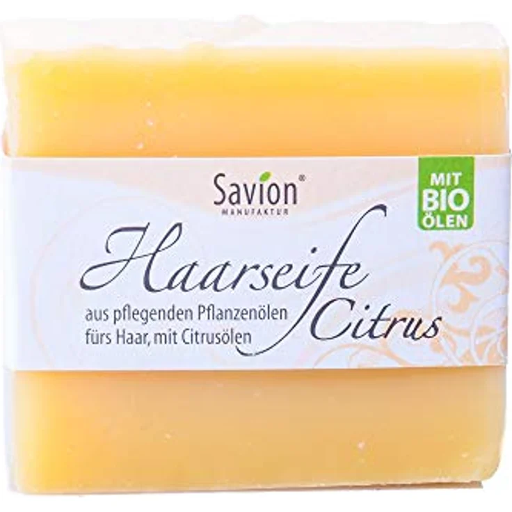 Savion Haarseife Zitrone | Bio & Vegan | Für normales bis leicht fettes Haar | ÖKO-TEST sehr gut 85g – Bild 1