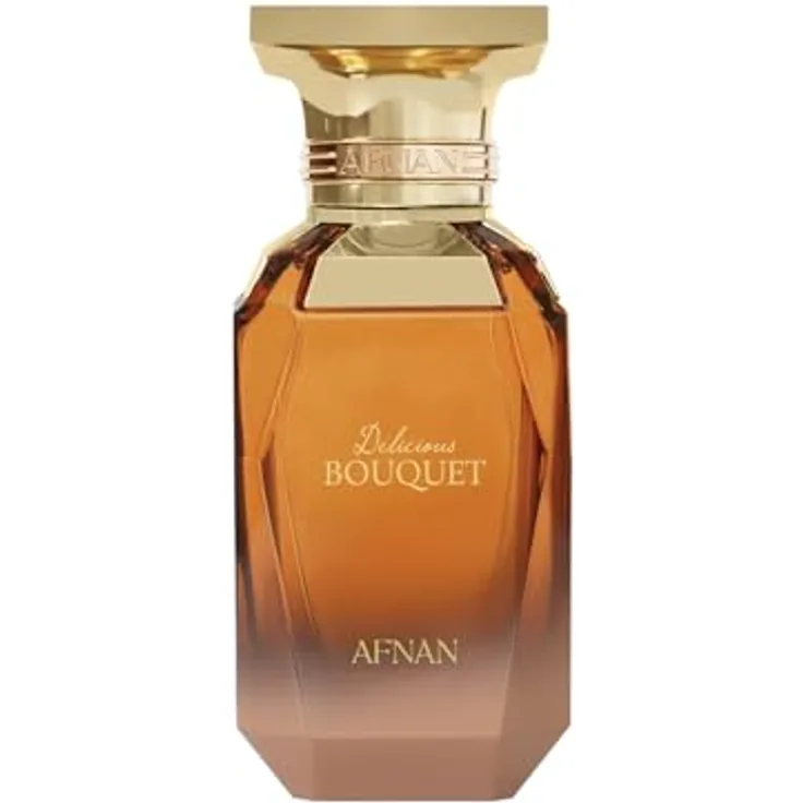 Afnan Delicious Bouquet Eau de Parfum für Damen, 70 ml, luxuriöser Gourmand-Duft mit Karamell, Vanille und Blumen