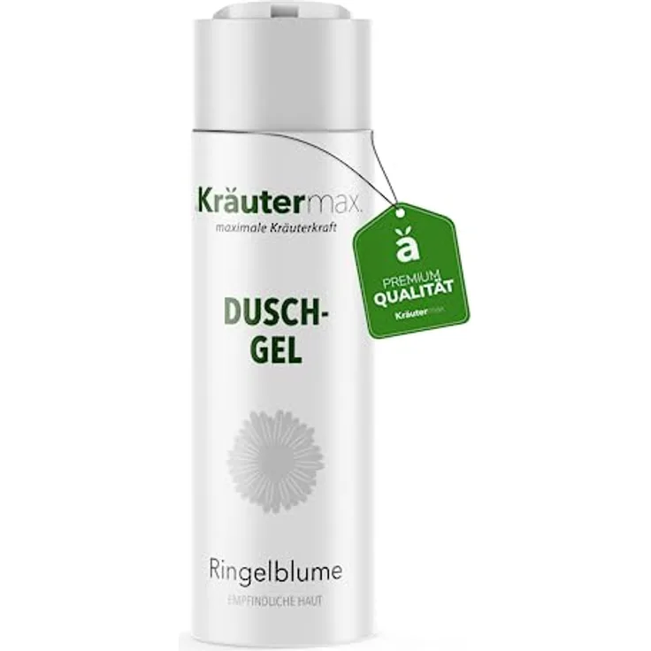 Kräutermax Ringelblumen Duschgel mit Ringelblumenblüten Extrakt 1 x 250 ml, Erfrischende Pflege für empfindliche Haut
