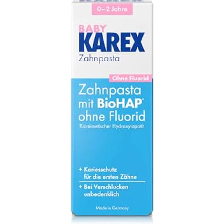 BABY KAREX Zahnpasta 50 ml 0–2 Jahre, ohne Fluorid, mit BioHAP – sanfter Kariesschutz ab dem ersten Zahn – Bild 2