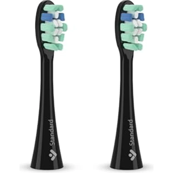 TrueLife SonicBrush Clean-Series Ersatzbürstenköpfe Standard, 2er Pack, BPA-frei, Plaque-Entfernung, schwarze Borsten – Bild 1