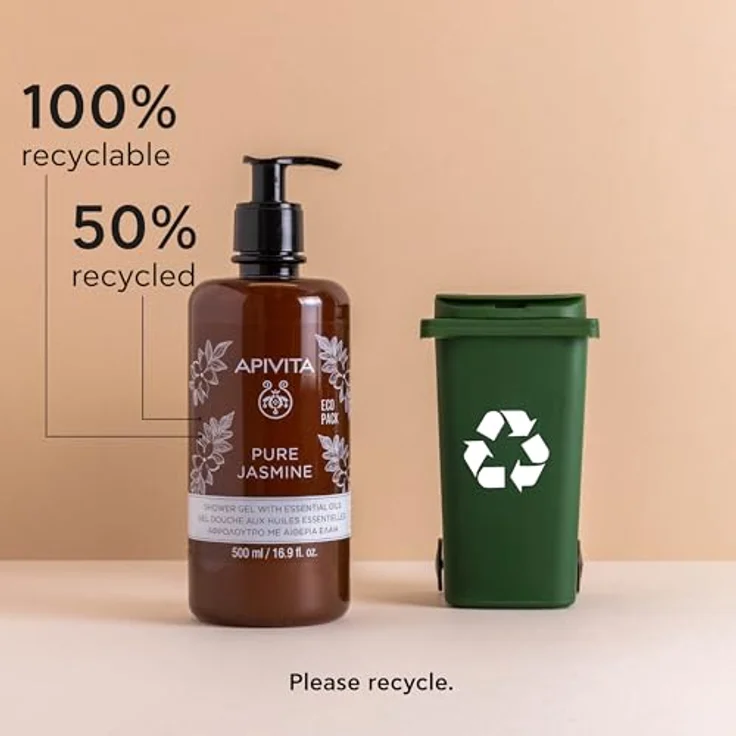 Apivita Pure Jasmine Shower Gel, feuchtigkeitsspendendes Duschgel mit ätherischem Öl, 500 ml – Bild 8