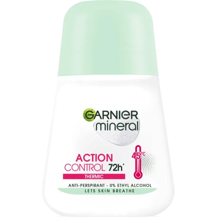 Garnier Mineral Action Control Thermic, Antitranspirant-Deoroller 50 ml, alkoholfrei, langanhaltender Schutz gegen Schweißbildung und Körpergeruch