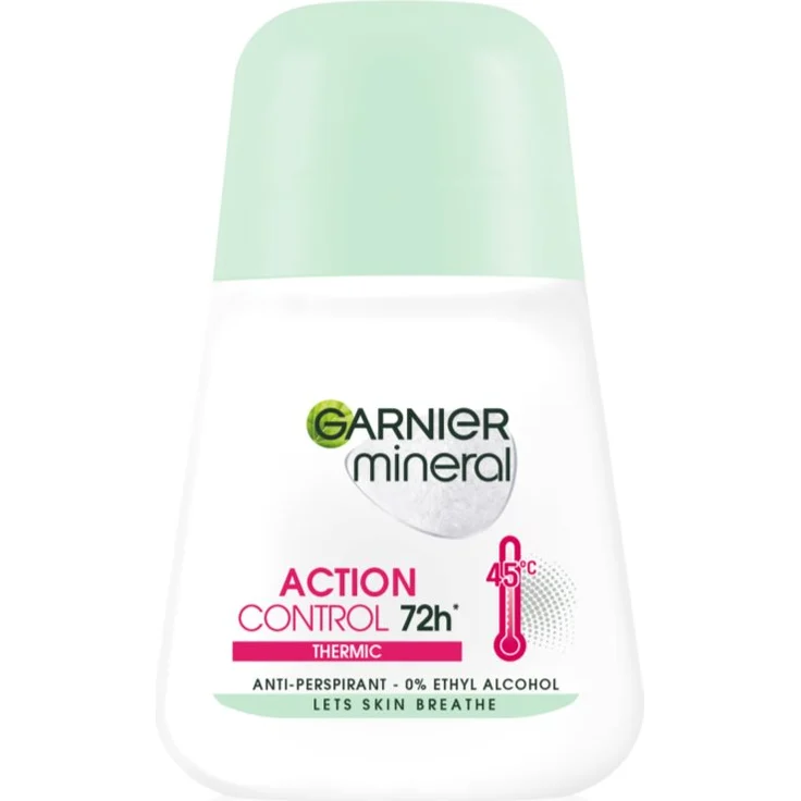 Garnier Mineral Action Control Thermic, Antitranspirant-Deoroller 50 ml, alkoholfrei, langanhaltender Schutz gegen Schweißbildung und Körpergeruch