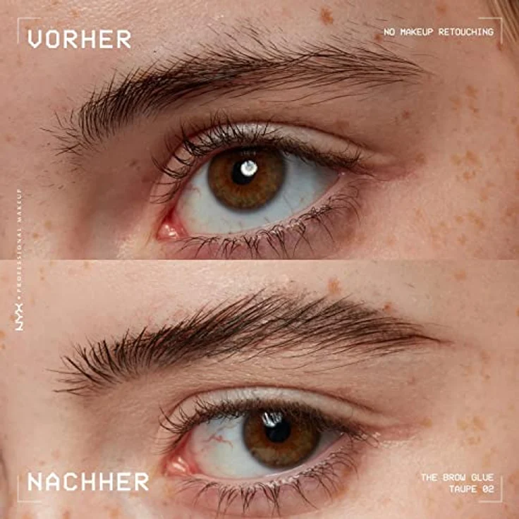 NYX PROFESSIONAL MAKEUP Augenbrauengel Brow Glue, Instant Styler, Lifting-Effekt, für lamierte Augenbrauen, Taupe – Bild 3